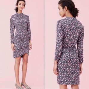 Rebecca Taylor Navy and Coral Floral Dress
